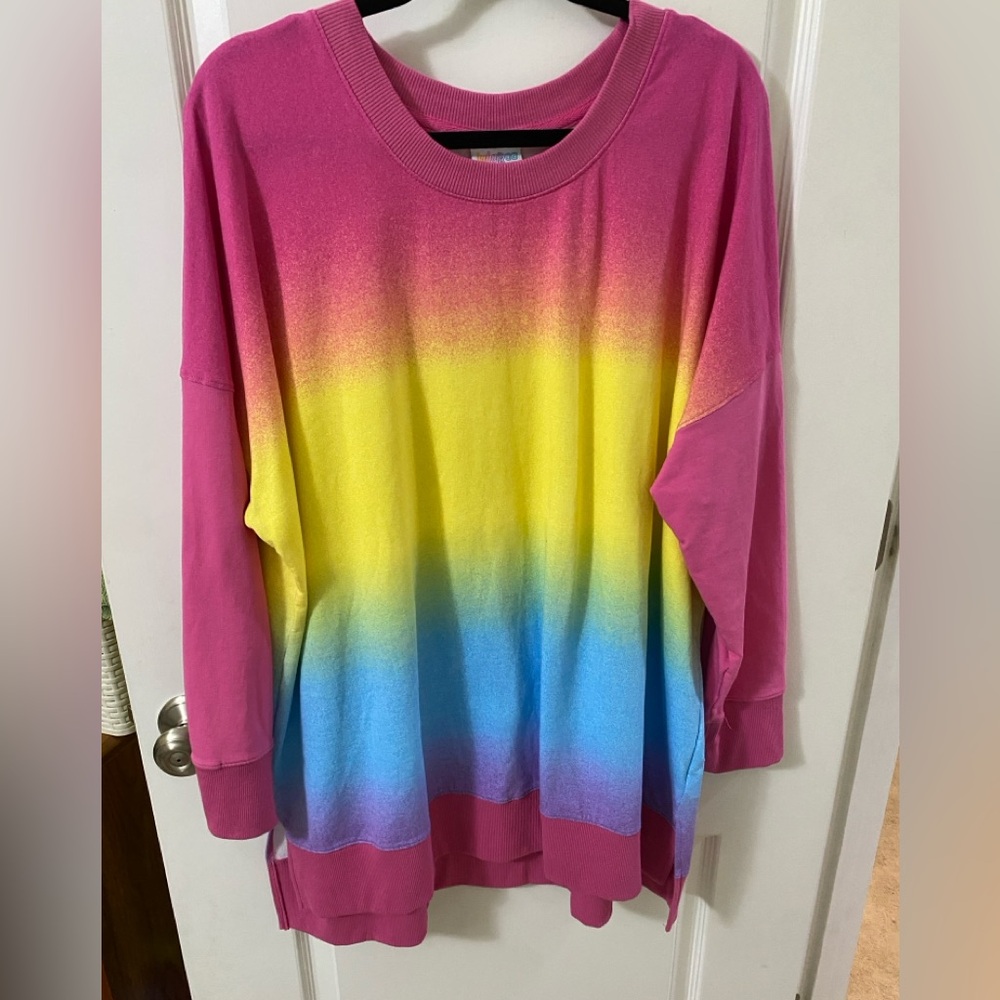 Lularoe Pink Rainbow Hannah Sweatshirt